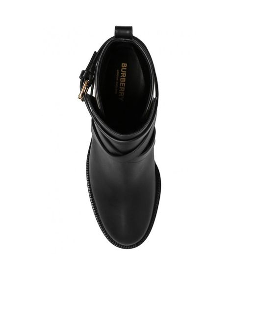 Burberry Black House Check Round-Toe Boots
