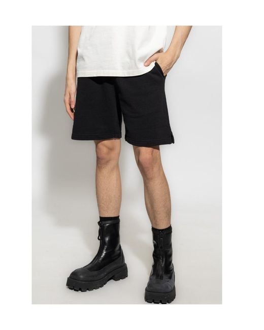 Heron Preston Black Logo Printed Shorts for men