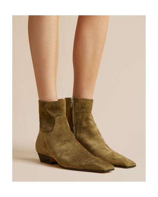 Khaite Brown Marfa Square-Toe Ankle Boots