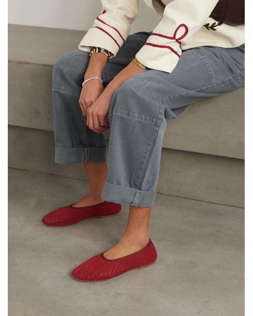 Staud Red Alba Ballet Flat