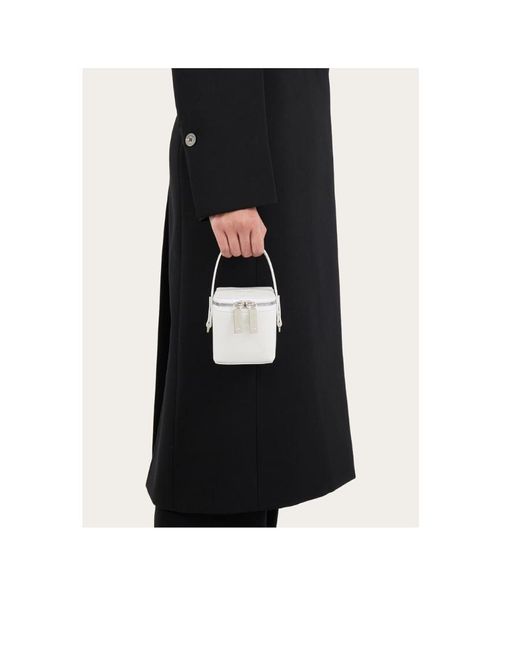 Ferragamo White Geometric Design Mini-Bag