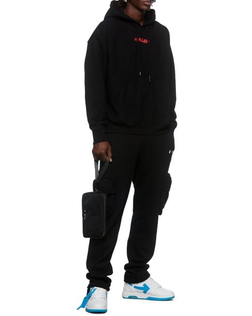 Off-White c/o Virgil Abloh Black Logo-Print Arrow Painterly-Print Hoodie for men