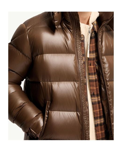 Moncler Brown Maya Hooded Short Down Jacket for men
