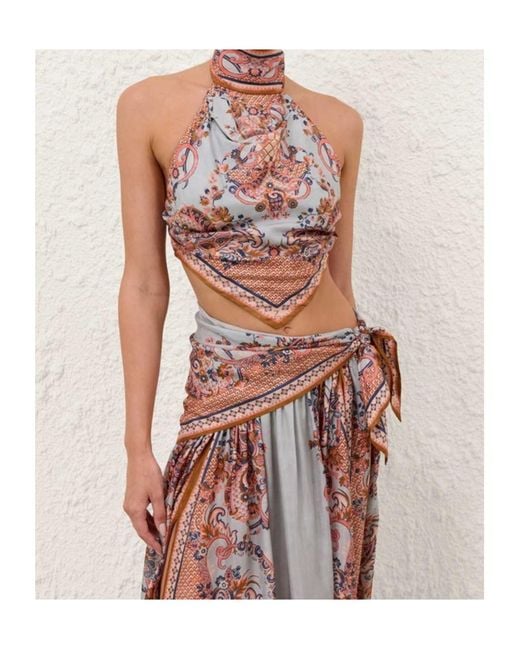 Zimmermann Pink Aster Scarf Bodice