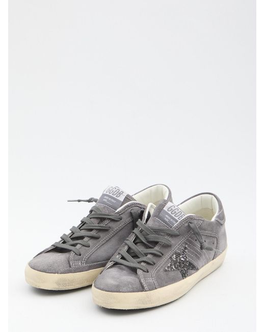 Golden Goose Deluxe Brand Gray Super Star Embellished Sneakers