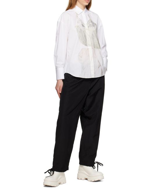 MSGM Black Elasticated-Ankles Wide-Leg Trousers