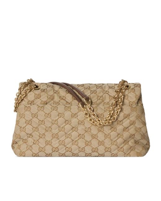 Gucci Natural Gg Marmont Medium Shoulder Bag