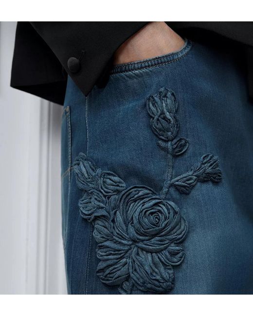 Dior Blue Regular-Fit Embroidered Jeans