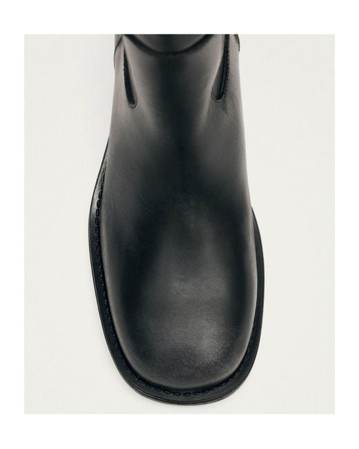 Alohas Black Sajan Round-Toe Knee-High Boots