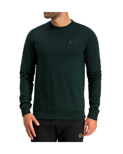 EA7 Green Logo Printed Hoodie for men