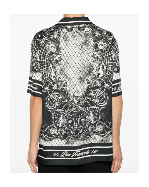 Balmain Black Baroque-Print Shirt for men