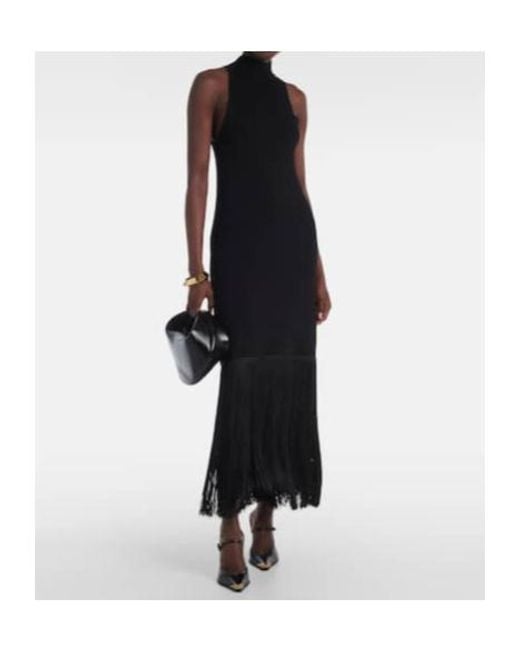Altuzarra Black Cash Fringed Maxi Dress