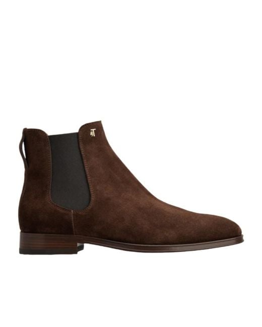 Tod's Brown Logo Short Boots for men