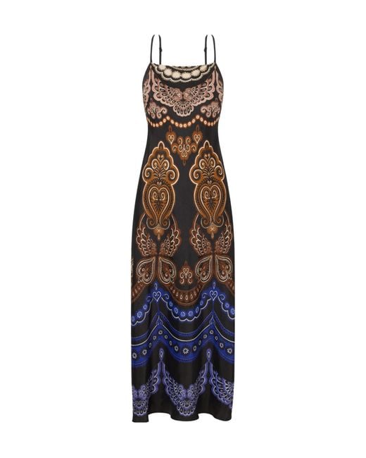 Farm Rio Blue Sleeveless Camisole Maxi Dress