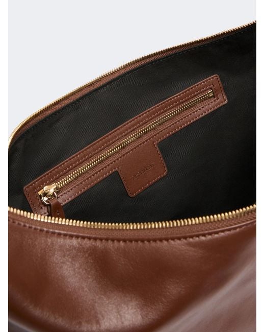 Sportmax Brown Nappa Leather Hobo Bag