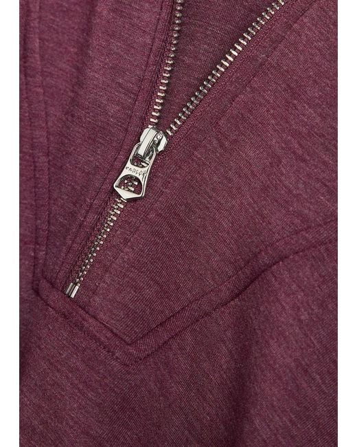 Varley Purple Hawley Half-Zip Stretch-Jersey Sweatshirt