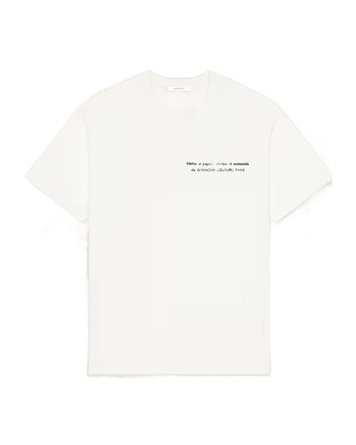 Givenchy White Round Neck T-Shirt for men