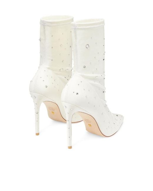 Stuart Weitzman White Crystal-Embellished 110Mm Boots