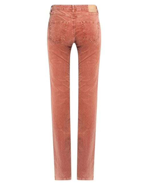 Isabel Marant Red Straight Corduroy Trousers