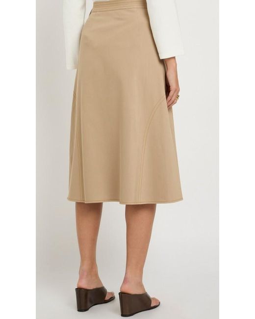 Max Mara Natural Side-Strap Midi Skirt
