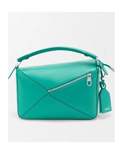 Loewe Green Small Featherlight Puzzle Bag