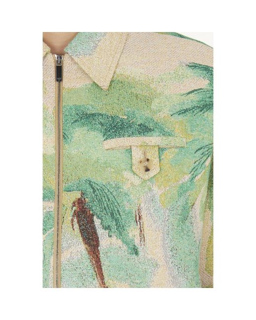 Emporio Armani Green Printed Casual Jacket for men