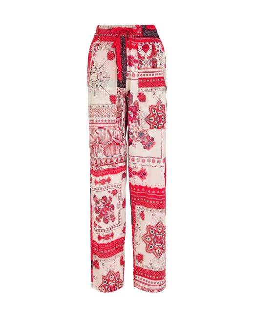 Isabel Marant Red Fedora Cotton Trousers