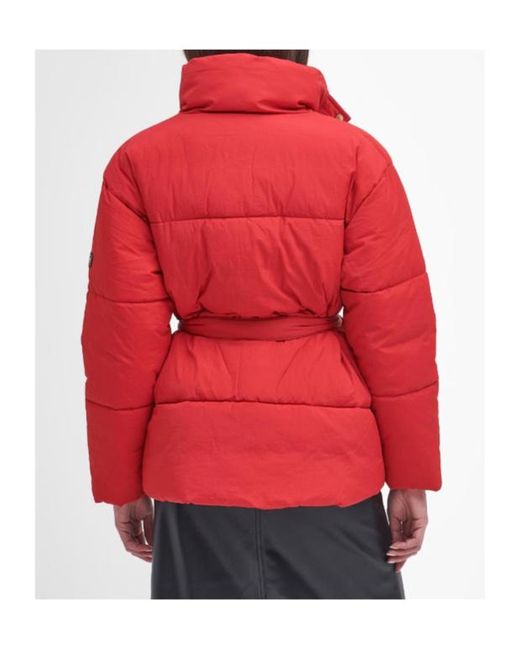 Barbour Red Cindy Puffer Jacket