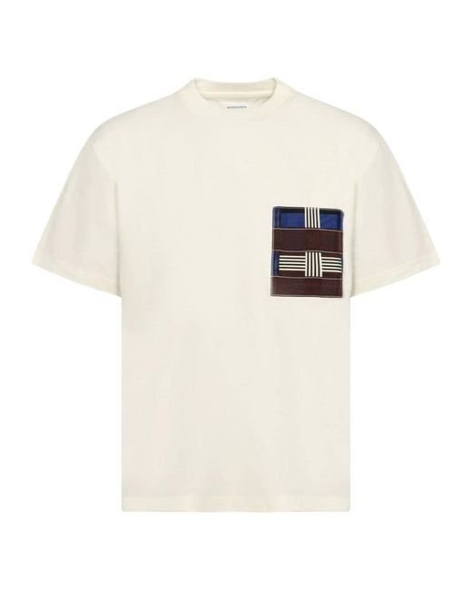 Bottega Veneta White Crew Neck Short-Sleeved T-Shirt for men