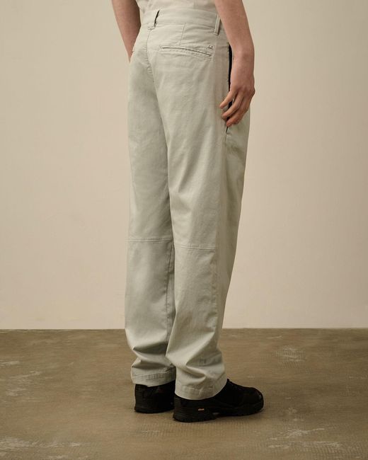 C P Company Gray Sateen Straight-Leg Trousers for men