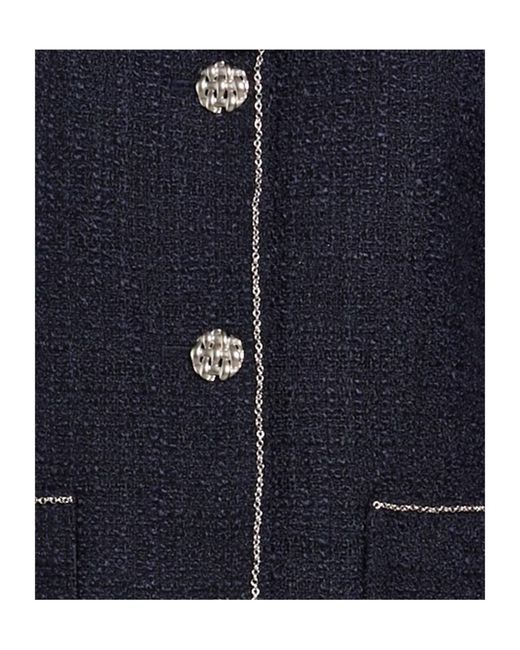Rag & Bone Blue Patchwork Tweed Coat