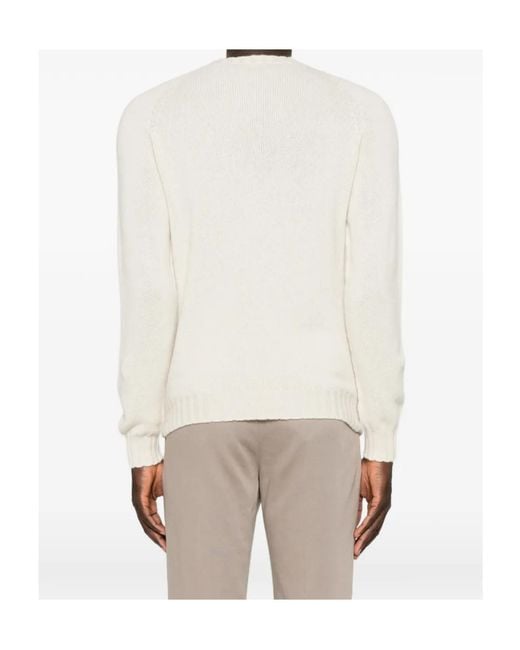 Tagliatore White Nobhil Long-Sleeve Ribbed-Trim Sweater for men