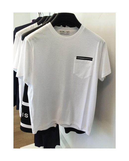 Givenchy White Ribbon Trimmed Logo T-Shirt for men