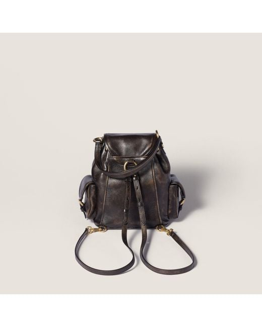 Miu Miu Black Leather Backpack
