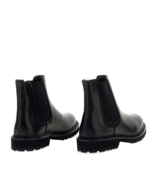 Common Projects Black Round Toe Ankle Boots for men