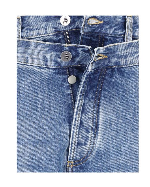 The Attico Blue The High-Rise Wide-Leg Jeans