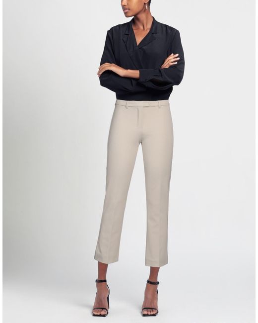 Max Mara Gray Solid Twill Pants