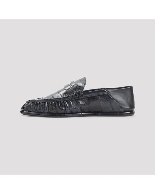 Saint Laurent Black Le Loafer Logo Plaque Slip-On Loafers