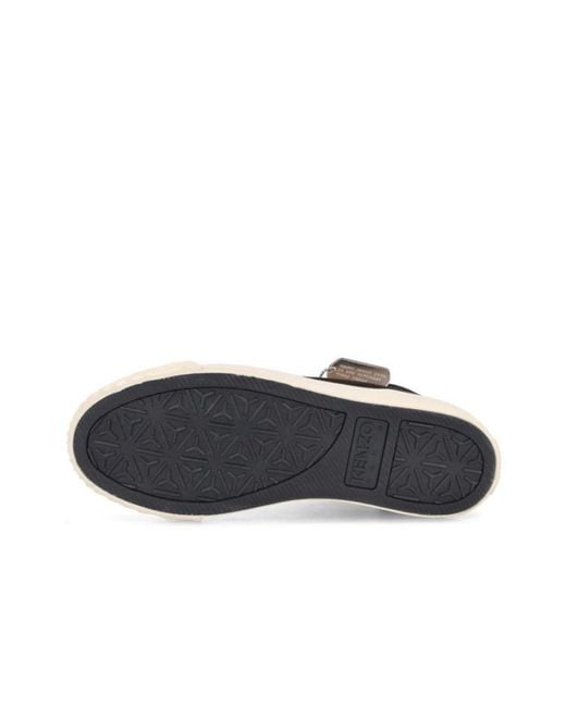 KENZO Black Boke Flower Embroidered High-Top Sneakers for men