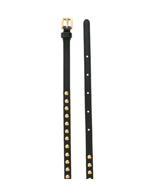 Prada White Stud Detail Belt