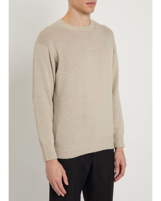 Tod's Natural Crew-Neck Cotton-Knit Jumper for men