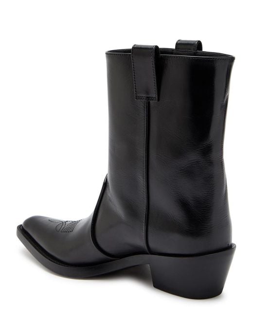 Khaite Black Clive 35 Leather Ankle Boots