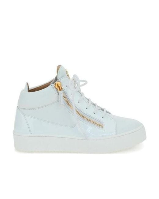 Giuseppe Zanotti Blue Side-Zip Lace-Up Sneakers for men