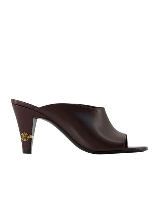 Versace Brown T 80 Peep Toe Mules Pumps
