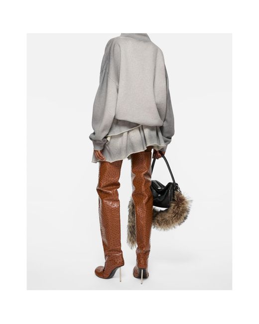 Acne White Drawstring Mini Skirt