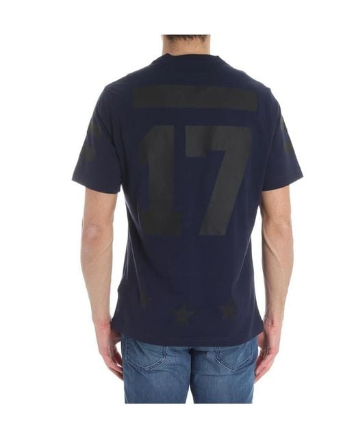 Hydrogen Blue T-Shirt With Round Neck And Short Sleeves for men