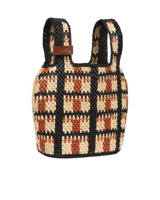 A.P.C. Multicolor Pecan Woven Tote Bag