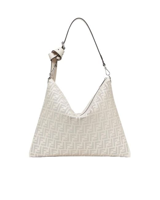 Fendi White After Ff Motif Shoulder Bag for men