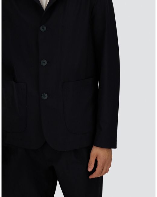 Herno Blue Single-Breasted Patch-Pocket Jacket for men