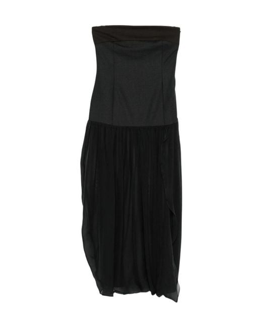 Paloma Wool Black Strapless Panelled Dress